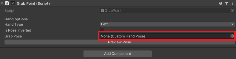 Grab point highlighted