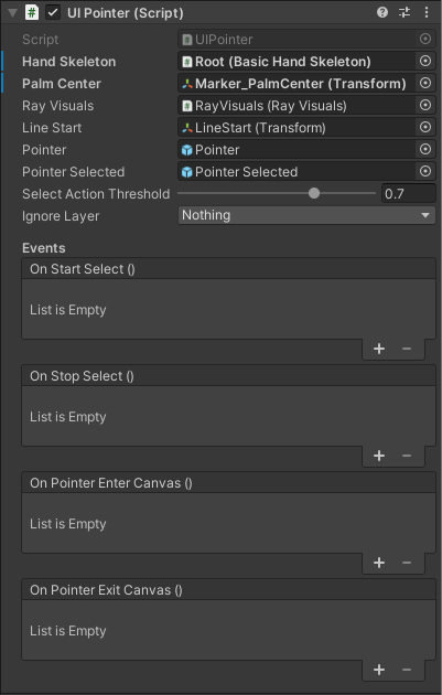 UI pointer componenet